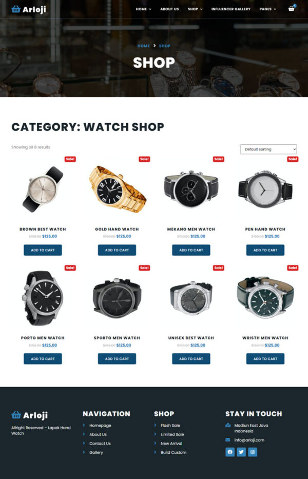 Tienda Online Relojes Kit Plantillas Elementor